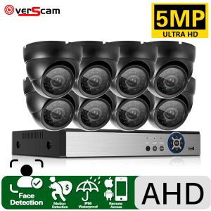 Système AHD CCTV Camera Security System System Kit 5MP 8CH DVR Kit Indoor Home Face Detection Analog Dome Camera Video System System System