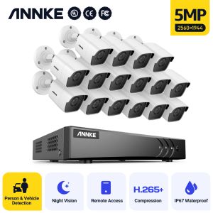Système Annke 16CH 5MP Lite HD Video Security System System 5in1 H.265 + DVR avec 16x 5 MP Bullet Outdoor Taresproof Camera Surveillance CCTV Kit