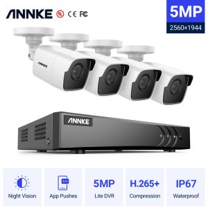 Système Annke 8CH 5MP Lite Video Security System 5in1 H.265 + DVR avec 4pcs 5 MP Bullet Outdoor Metherproof Surveillance Cameras CCTV Kit