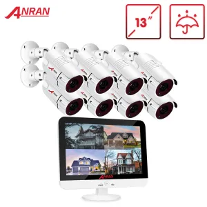 Système Anran 13 pouces 8CH DVR VIDEO VIDÉO SYSTÈME AHD CAME SYSTÈME ANALOGE HD Sécurité Camera Kit Outdoor 1080p IR Vision nocturne