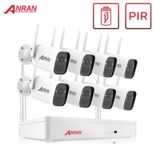 Sistema ANRAN 3MP Camera de batería inalámbrica Conjunto WiFi CCTV NVR Kit PIR Smart Smart Humanoid Detección Cámara de seguridad Sistema de cámaras de vigilancia