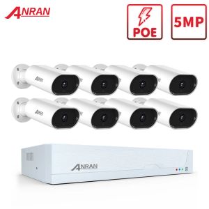 Système Anran Surveillance Poe 5MP Système de sécurité vidéo DVR Recorder H.265 + Kit de surveillance