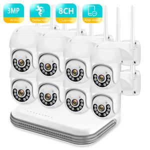 Système Besder 8CH Wireless CCTV System NVR Kit HD Mini NVR WiFi avec PTZ Outdoor 3MP AI IP Camera Security System Video