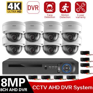 Système CCTV Camera Security System Kit Couleur Night Vision 4K 8CH AHD DVR Kit Système de surveillance de la caméra de la caméra imperméable en extérieur