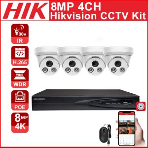System CCTV Kit Set 4ch Poe Hikvision Compatible 8MP 4K IP Camera NVR Motion Detect Home CCTV Sécurité Protection de la Sécurité