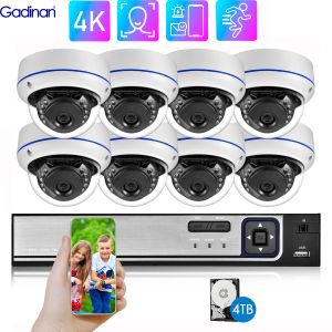 Système Gadinan HD 4K CCTV VIDEO-SUPCESSIONNEMENTS SET 8MP POE IP CAMERA H.265 4 / 8CH KIT NVR