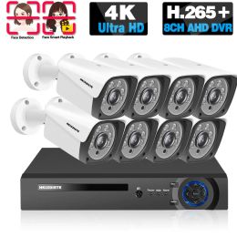 Système H.265 CCTV IP DVR Home Security Camera System 4k 8ch IR Night Vision Video System Système de caméra de surveillance 8 canaux Kit DVR 8MP