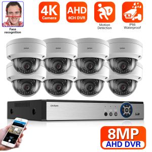 Système HD 4K 8MP AI Face Camera Video Subselance System 8ch AHD DVR Kit HD Indoor Outdoor CCTV CAMER