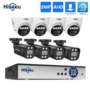 Sistema Hiseeu 8ch 5mp AHD CCTV Sistema de seguridad Camera Video Video Video Video Los kits DVR Detect Detect infrarrojos Visión nocturna Xmeye Pro