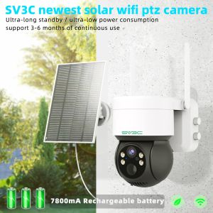 Sistema ICSEE Security Solar Camera Outdoor, Cámara de domo wifi con panel solar, IP CCTV inalámbrico, batería recargable de 7800 mA