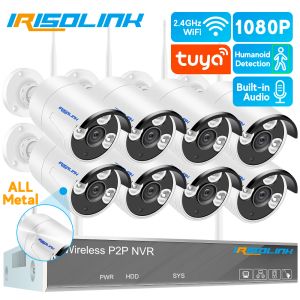 Système Irisolink Wireless 2MP CCTV System 8ch NVR Record Enregistrement en plein air P2P IP Sécurité Camera Tuya Zigbee WiFi Video Souprovelance Kit