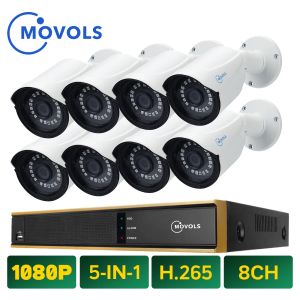 Système Movols CCTV 1080P 8PCS CAME CAMERIE VIDÉO SYSTÈME 2000TVL SETTRIE DE SÉCURITÉ OUTDOOO