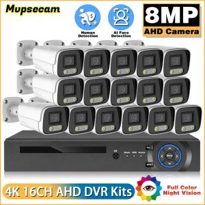 Système extérieur 8MP Smart CCTV CAME Vision nocturne en pleine couleur 16ch 4K DVR Sécurité Caméra Système Système de surveillance vidéo AHD Kit système