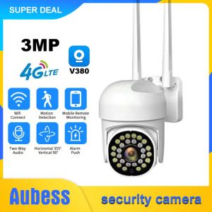 Système PTZ Camera IP Outdoor WiFi Camera 3MP HD Wireless Surveillance Security CCTV 1080p AI Détection humaine P2P Camera V380 Pro