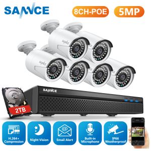 Système Sance 5MP 8CH H.264 Système de sécurité vidéo CCTV VIDEOR 6PCS Système de surveillance de la vidéosur