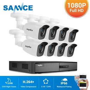 Système Sance 8CH 1080P Lite Video Security System 5in1 1080N DVR Recorder 4X 8X 1080P OUTDOOR INTERDOOR HEMPS CCTV SAFFICATION CAMERA