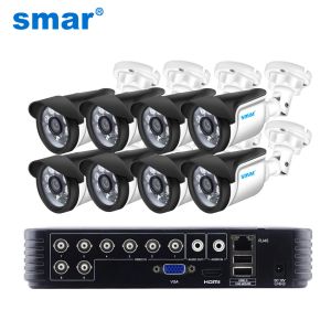 Système SMAR 720p 1080p Kit de caméra AHD 8pcs Système de caméra de vidéosurveillance