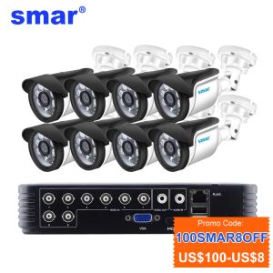 Système SMAR 8CH 1080N AHD DVR CCTV Système 1.0MP / 2.0MP IR Vision nocturne Outdoor Tamesproof Camera Camera Sécurité Home Sécurité Kit de surveillance