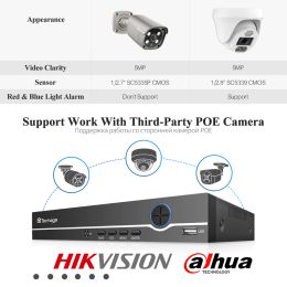 System Techage H.265 Cámara de seguridad Poe Outdoor 8CH HD 5MP IP Camera NVR AI Human Detectado Twoway Audio CCTV Video Vigilancia Kit