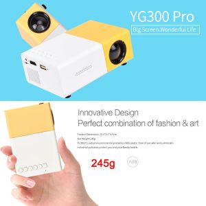 Système YG300 Pro Mini Projecteur LED pris en charge 1080p Full HD Portable Sync Phone 4K Video Beamer audio HDMI USB Video Portable Projetor