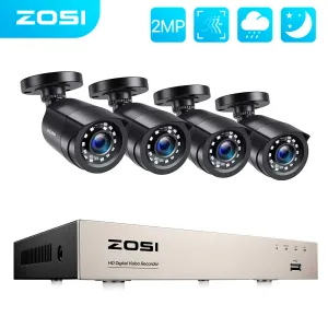 Système Zosi 1080p 8ch TVI CCTV VIDEO VIDEO Sécurité Caméra Système DVR Kit pour la maison intérieure extérieure avec vision nocturne étanche