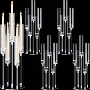 SZHOME MARDIAD Decoration Centre central Candelabra Clear Candle Holder Acrylic Candlesticks for Weddings DIY Event Party