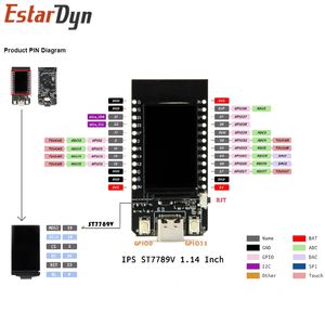 T-DISPlay ESP32 WiFi et Bluetooth Compatible Module Development Board 1,14 pouces Control Board pour Arduino