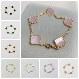 4/ 4 Leaf vans cleef Clover collier Designer van cleefity Pendentif collier bracelet plaqué 18K fille accessoire de fiançailles de Noël Cadeau d'anniversaire 66