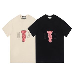 camiseta diseñador camiseta para hombre verano conejo patrón carta impresión manga corta algodón suelto gran tamaño lápiz labial osito camisetas unisex negro blanco casual top