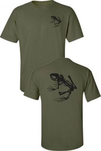 T-shirt drôle t-shirt hommes marine sceaux squelette grenouille imprimé devant et dos militaire hommes t-shirt t-shirts hauts Harajuku Streetwear