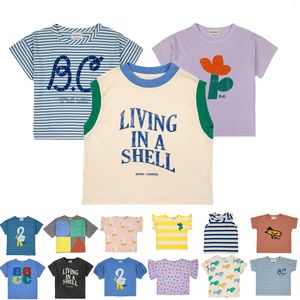 Camisetas 2023 Bobo Summer T Shirt para niños de algodón de manga corta Tees Baby Cartoon Printing Clothes Ins Style Children Fashion Tops 1 11Y 230711