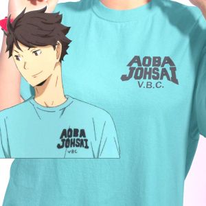 Camisetas Aoba Johsai Vbc camiseta mujeres hombres Haikyuu uniforme de escuela secundaria Anime camiseta Voleyball Club Cosplay Manga japonesa camiseta Unisex