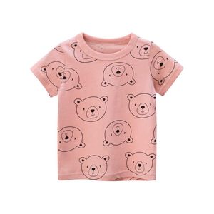 T-shirts Marque Vêtements pour enfants Été 2022 Mode Filles Ours Motif T-shirt en coton à manches courtes Vêtements pour bébés en gros T230209