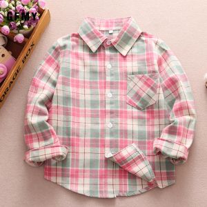 T-shirts Gfmy Hot Sale Boys Shirts Classic Casual Casual Plaid Flannel Children Shirts pour 212 ans