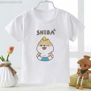 Camisetas Kaii Shiba Cartoon Kids T-shirt Cute Animal Sweet Style Baby Girl Ropa 2-12 años Niños Camiseta de manga corta Tops básicos AA230518