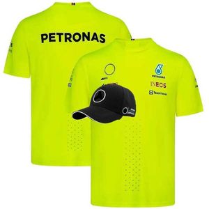 T-shirts T-shirts hommes 2024 T-shirt grande taille Petronas Formule 1 |Manches courtes 3D imprimé Alonso Mercedes Aston Martin donner un chapeau blanc ou noir