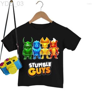 Camisetas Camisetas para hombre Stumble Guys Boys Girls Camiseta de dibujos animados Verano Manga corta Ropa para niños Camiseta Niños Anime O-cuello Tee 240306