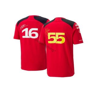 T-shirts Scuderia Team Carlos Sainz Charles Leclerc T-shirt uniforme F1 Formule One Racing Moto Moto Motorcycle Tees T-shirts Tshirts For Men Shirt