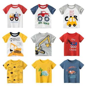 T-shirts olekid 2023 Summer Boys T-shirts imprimé Car Cartoon Enfants Boy Vêtements 2-8 ans