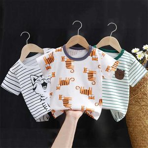 T-shirts Summer Baby T-shirt Fashion Cartoon Girl T-shirt à manches courtes Coton garçons Top Coréen Casual Childrens Vêtements 0-7y Article pas cherl2404