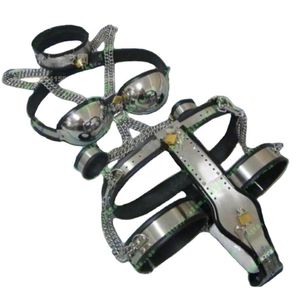 Dispositifs de chasteté de type T, ceinture, dispositif BDSM avec Cage à coq, collier urétral, menottes de cuisse, manchettes de cheville, Plug Anal Bra601