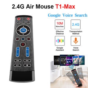 T1 Max Google Voice Air Mouse 2.4G Clavier Sans Fil Télécommande Gyro Souris Pour MXQ Pro X96 H96 TX3 TV Box IPTV PC Contrôleur