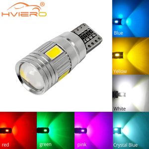 T10 W5W Blanc Blanc rouge voiture LED CANBUS ERROR ERRREUR FREE 5730 6SMD 5630LENS 194 501 Lampe intérieure Ampoules Automobile Marqueur latéral Parking