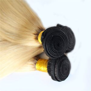 T1B / 613 ombre Cheveux Raides Brésiliens Vierge Cheveux Weave Bundles Extensions de Cheveux Humains 200g 2pcs