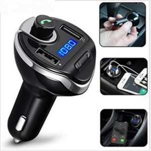 T20 Bluetooth Car Kit manos libres Set Transmisor FM Reproductor de música MP3 5V 3.4A Cargador USB Soporte Micro SD U disco con paquete