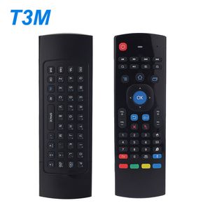 T3M 2.4G Air Mouse Wireless Keyboard 44 IR Learning Mic Voice Search For Android Smart TV Box PK MX3 t3 Remote Control