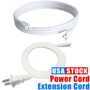 Cable de alimentación de tubo LED T5 T8 con enchufe de EE. UU. Cable de 4 pies Conector de cable eléctrico 3 clavijas Accesorios de iluminación 85-277V 1FT 2FT 3.3FT 4FT 5FT 6FT 6.6 F T 100 piezas Crestech168