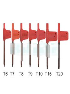 T6 T7 T8 T9 T10 T15 T20 Tournevis Torx Clé Petit Drapeau Rouge Tournevis Outils 200pcslot8777786