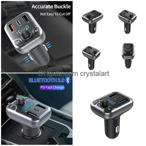 Lecteur Mp3 de voiture T68, transmetteur Fm mains compatibles Bluetooth, prise de charge rapide, carte enfichable/disque U