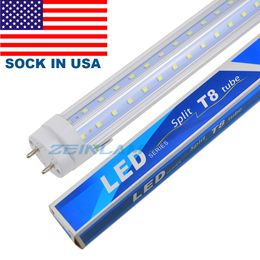 Tubes LED T8 de 1,2 m – Ampoule LED en forme de V à double rangée 36 W, blanc froid, ampoules fluorescentes de rechange (équivalent 80 W), couvercle transparent, ballast